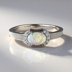 Anello in argento con Opale Australiano
