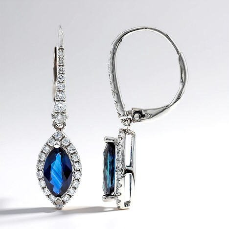 Orecchini in oro con Zaffiro Ceylon Blu