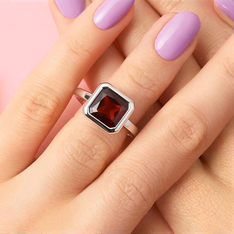 Hessonit-Granat-Silberring