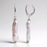 Pendientes en plata con Perla blanca Freshwater