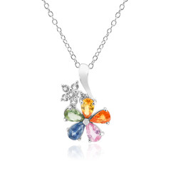 Collana in argento con Zaffiro Verde