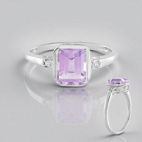 Anello in argento con Ametista Rose de France