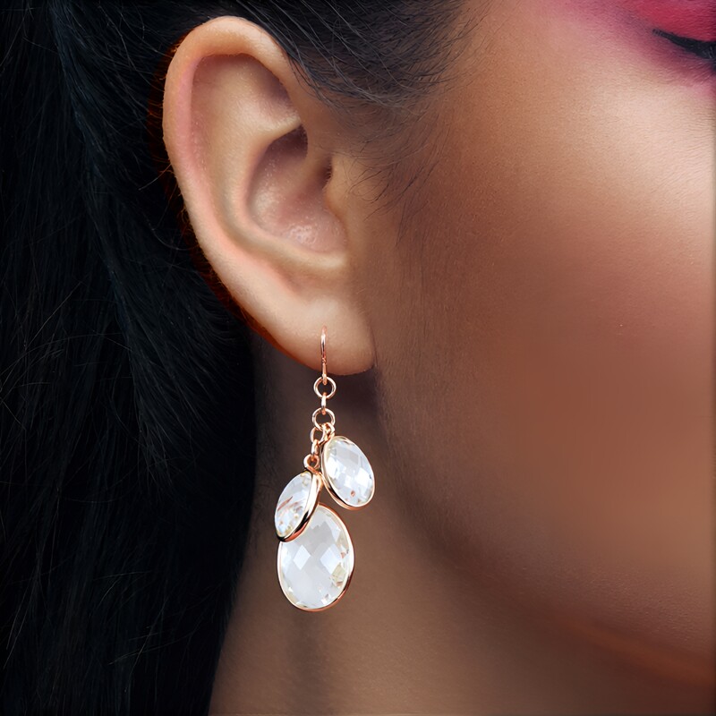 Pendientes en plata con Cuarzo blanco (KM by Juwelo)