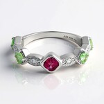 Anello in argento con Tormalina Rosa Nigeriana