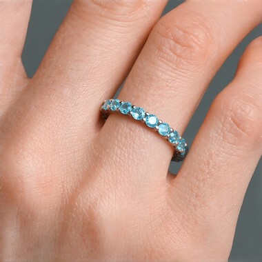 Blauer Apatit-Silberring