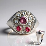 Anello in argento con Granato Malaya (MONOSONO COLLECTION)
