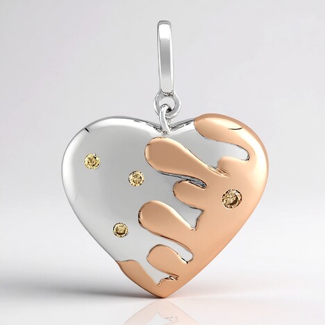 Ciondolo in argento con Diamante Argyle Rose de France I1 (Annette)