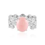 Zilveren ring met een roze opaal (de Melo Essence)