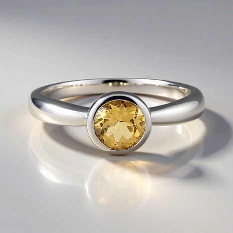 Anello in argento con Berillo Giallo