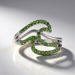 Anello in argento con Diopside Russo