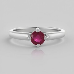 Bague en argent et Rubis de Madagascar