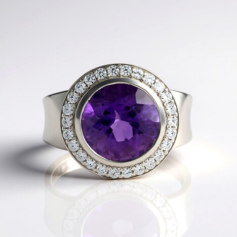 Anello in argento con Ametista Uruguay (de Melo Essence)