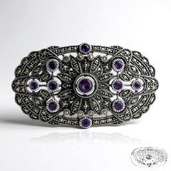Spilla in argento con Ametista (Annette classic)
