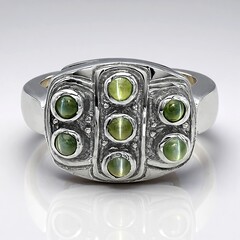 Bague en argent et Alexandrite œil-de-chat