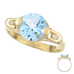 9K Sky Blue Topaz Gold Ring