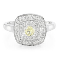 Bague en argent et Danburite jaune néon