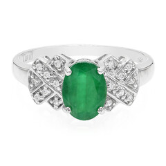 Zilveren ring met een Bahia-smaragd