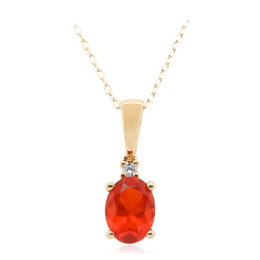 Mexikanischer Feueropal-Goldhalskette (CIRARI)