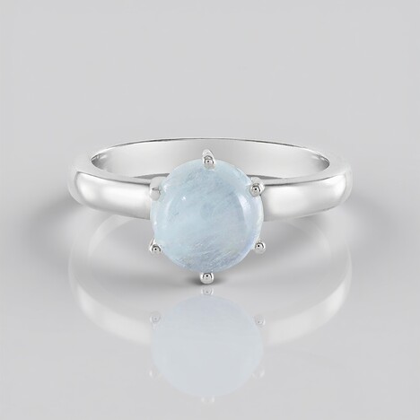 Bague en argent et Aigue-marine du Brésil