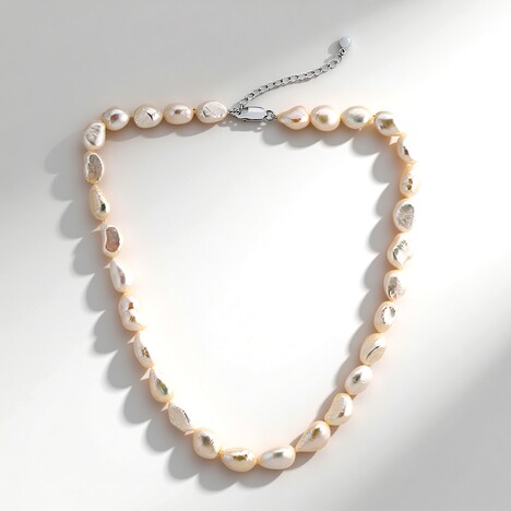 Collana in argento con Perla d'Acqua Dolce Bianca (TPC)