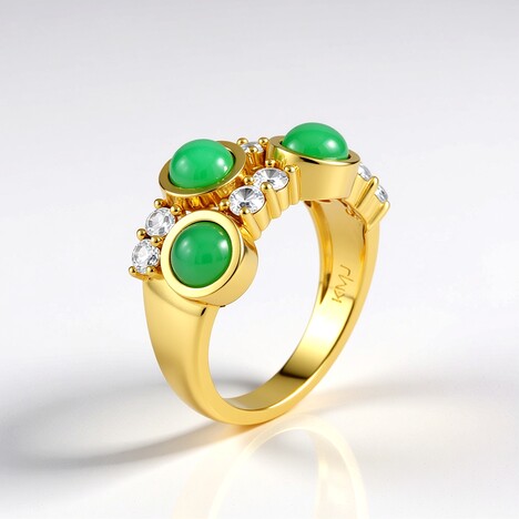 Anello in argento con Crisoprasio (KM by Juwelo)