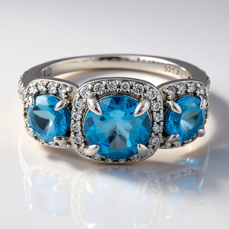 Bague en argent et Topaze de Marambaia