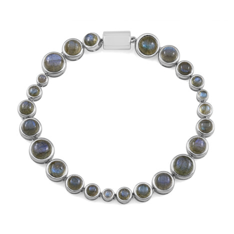 Brazalete en plata con Labradorita azul de Maniry (KM by Juwelo)