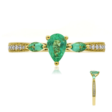 14K AAA Zambian Emerald Gold Ring (CIRARI)