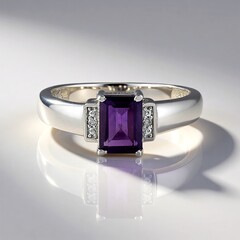 Anello in argento con Ametista Zambiana