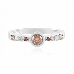 Anello in oro con Diamante Champagne I2