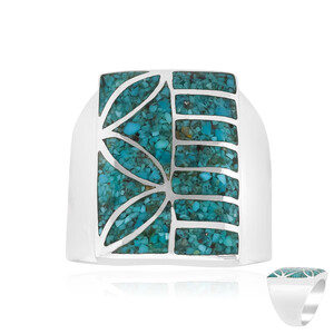 Zilveren ring met Blauwe Kingman Mohave Turkooisen (Jones Lee)