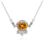 Gouden halsketting met een Ban Ka Cha oranje Saffier