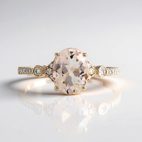 Anello in oro con Morganite AAA