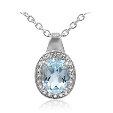 Collana in argento con Topazio Blu Cielo