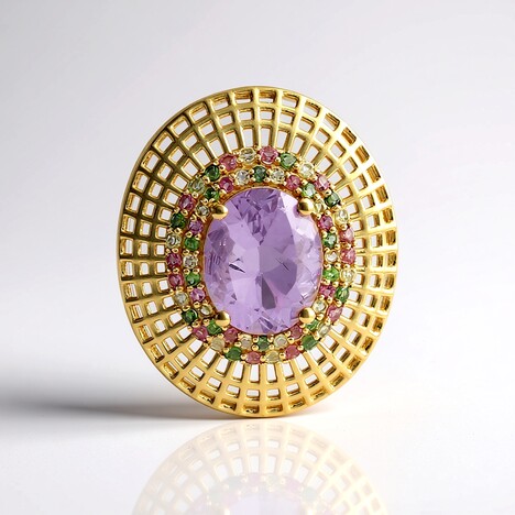Ciondolo in argento con Ametista Rose de France (Ornaments by de Melo)