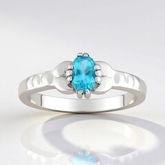 Anello in argento con Apatite Blu
