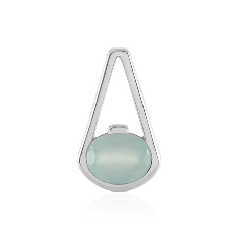 Aqua-Chalzedon-Silberanhänger