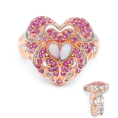 Zilveren ring met witte opalen (Gems en Vogue)