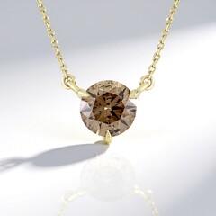 Collana in oro con Diamante Champagne I2 (de Melo Gold)