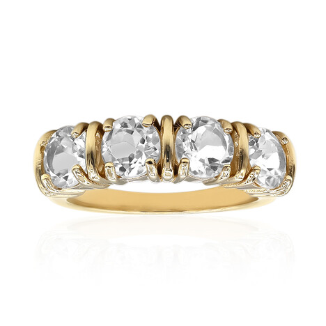 Weißer Topas-Silberring