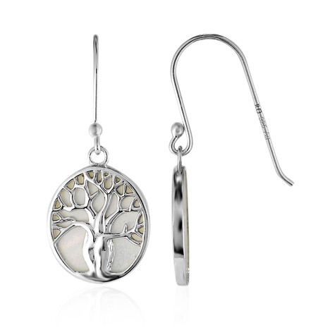 Perlmutt-Silberohrringe