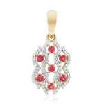 Roter Beryll-Goldanhänger