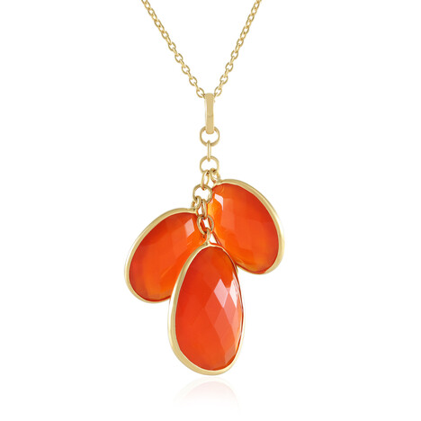 Zilveren halsketting met een carneool (KM by Juwelo)