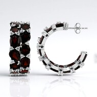 Pendientes en plata con Granate