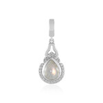 Zilveren hanger met een roze Minary labradoriet