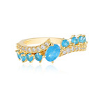 Neonblauer Apatit-Silberring