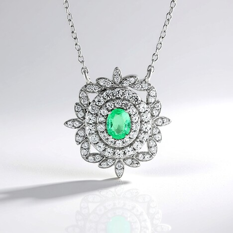 Collana in argento con Smeraldo Colombiano
