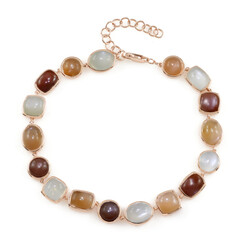 Zilveren armband met witte maanstenen (KM by Juwelo)