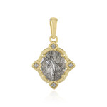 Black Rutile Quartz Silver Pendant