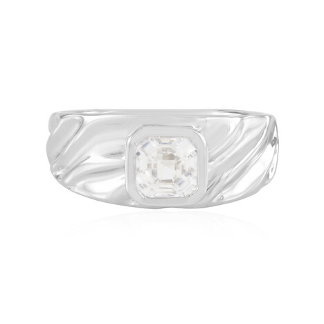 Zilveren ring met een zirkoon (de Melo Essence)